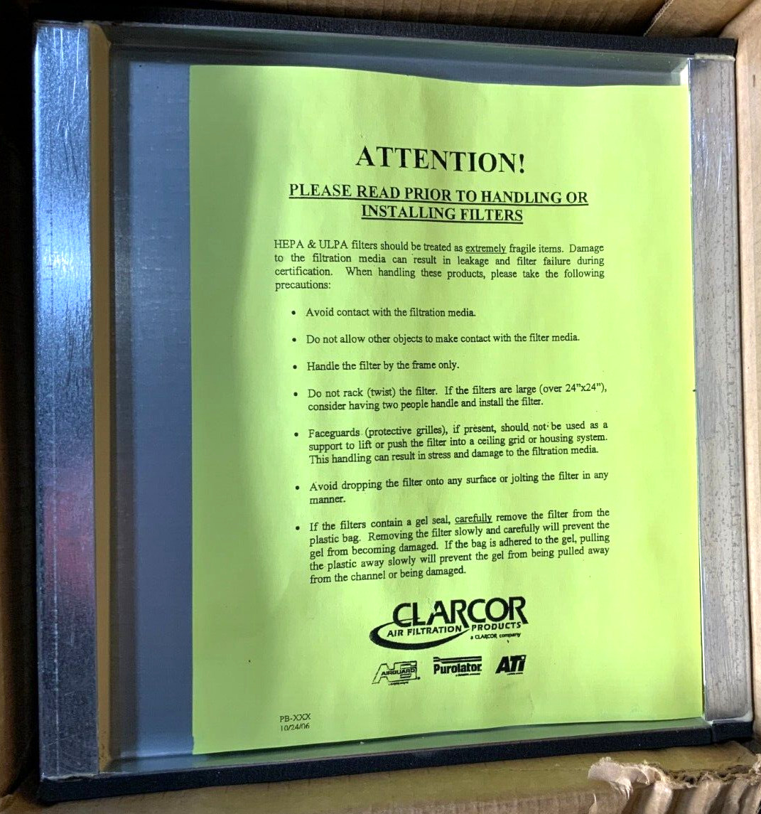 AirGuard Clarcor MicroGuard 99 H1123B33-0AG130000 Air Filter 99.97% 500CFM 201C