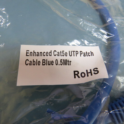 VIDEK 2965-0.5B Qty of 10 per Lot Ethernet Cable, Cat5e, Cat5e, RJ45 Plug to RJ