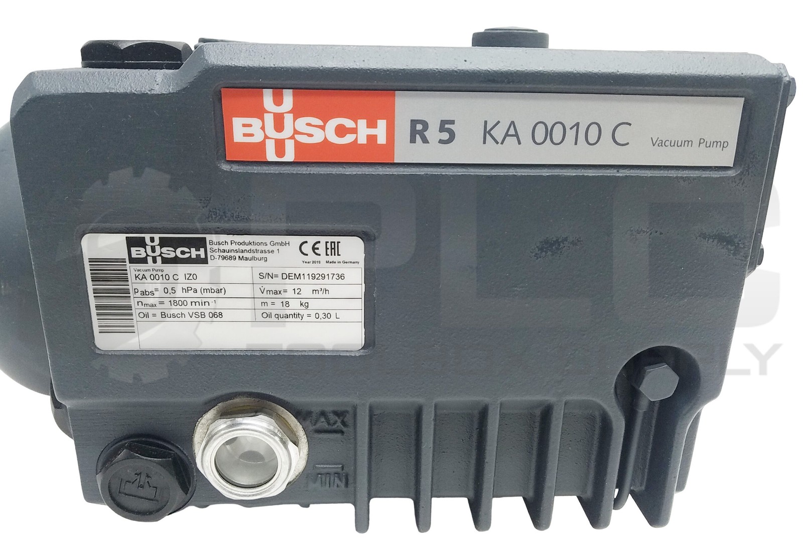NEW BUSCH KA 0010 C IZ0 ROTARY VANE VACUUM PUMP, KA0010CIZ0