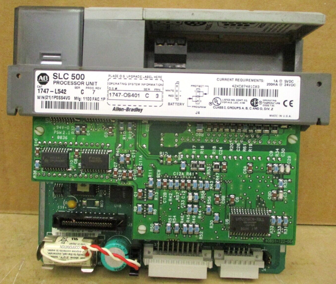 Allen-Bradley SLC 500 1746-P3 Ser A SLC 5/04 CPU 1747-L542 48664GN