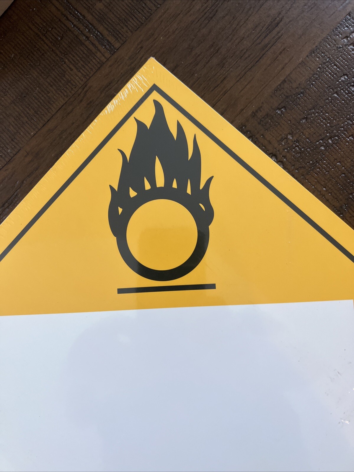 25 Pack DL14BTB50 Safety Sign Placard Oxidizer 5.1 Blank 10.75 X 10.75 Tag Board