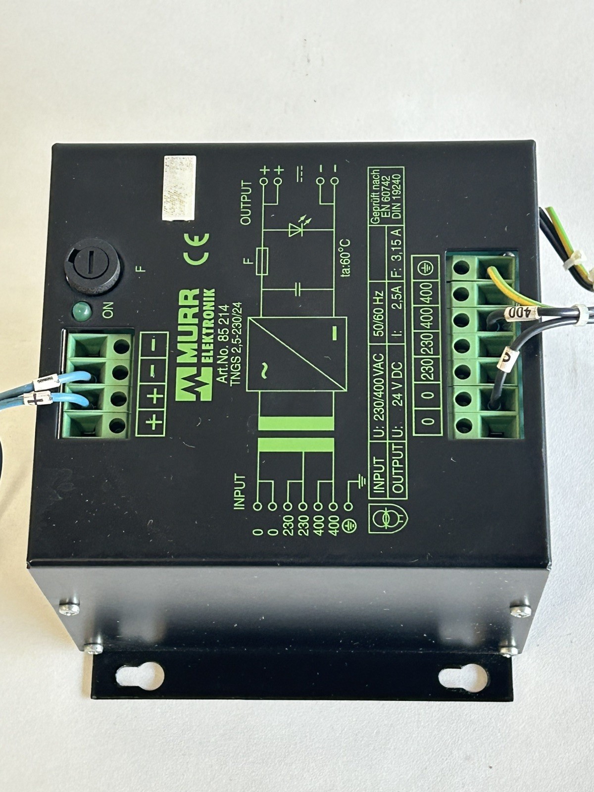 MURR ELEKTRONIK ART NO 85 214 TNGS 2,5-230/24 POWER SUPPLY