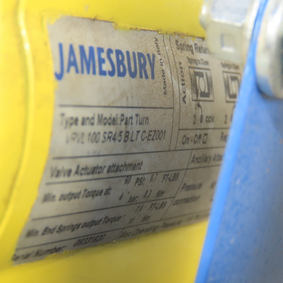 Jamesbury VRVL 100 SR4/5 B LT C-EZ001 1″ Actuator W/ 1″ Valve 7150O313600XTZ2