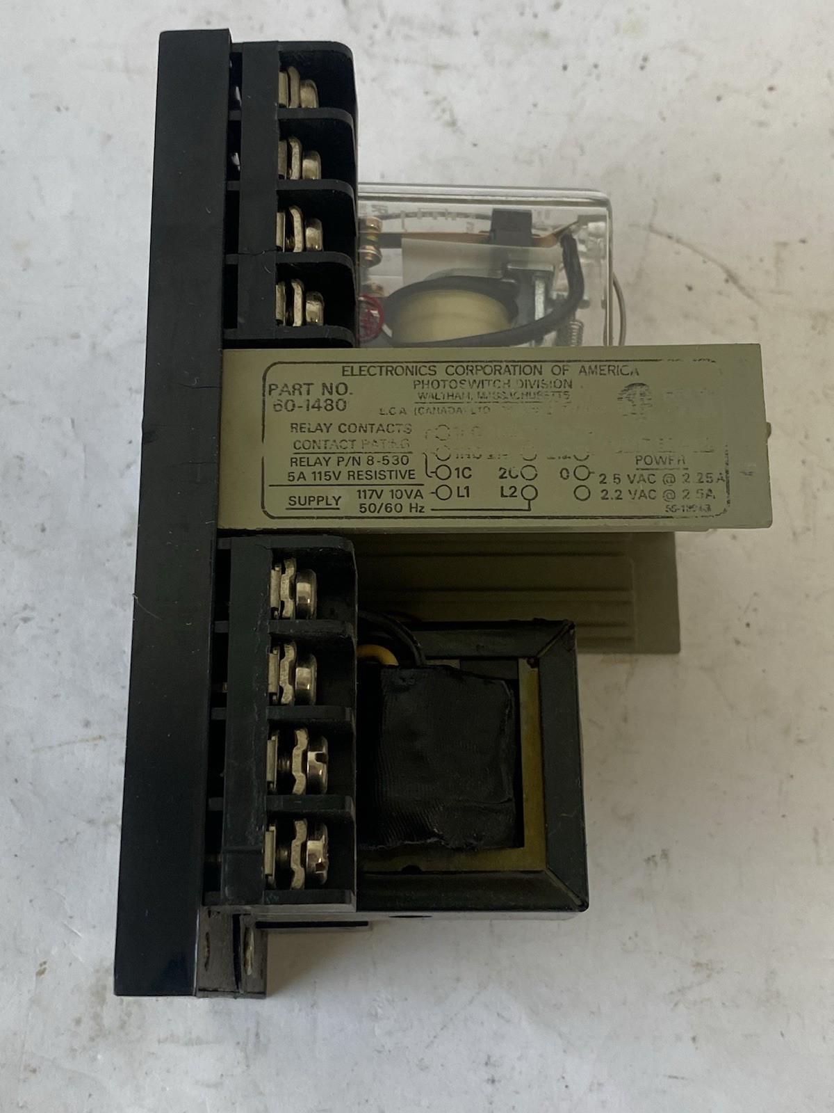 ELECTRONICS CORP CONTROL BASE 60-1480 With Relay Power Supply