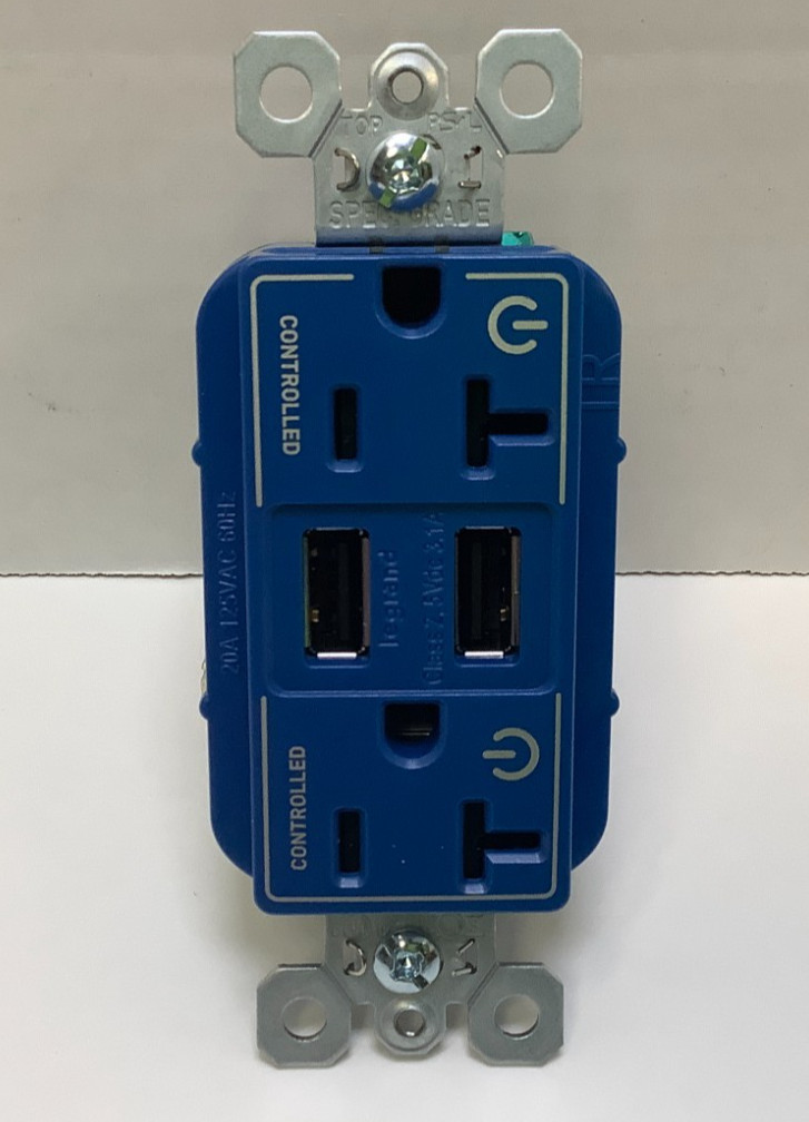 Legrand TR5362USBCDBL Tamper Resistant Duplex Outlet w/USB Charger, 20A, 5pk