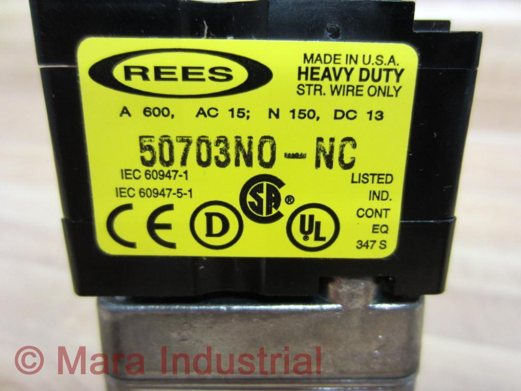 Rees 40102-102 Pushbutton 40102102 W/O Mushroom Plunger