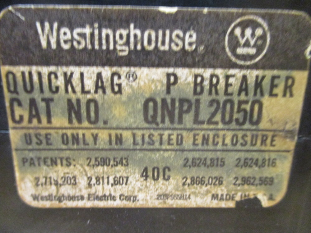 Westinghouse QNPL2050 Circuit Breaker 50A 2 Pole