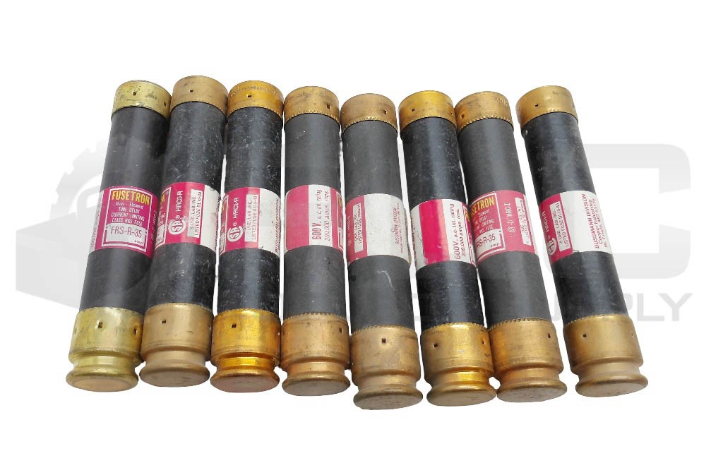 LOT OF 8 BUSSMANN FRS-R-35 TIME DELAY FUSE 35A 600VAC