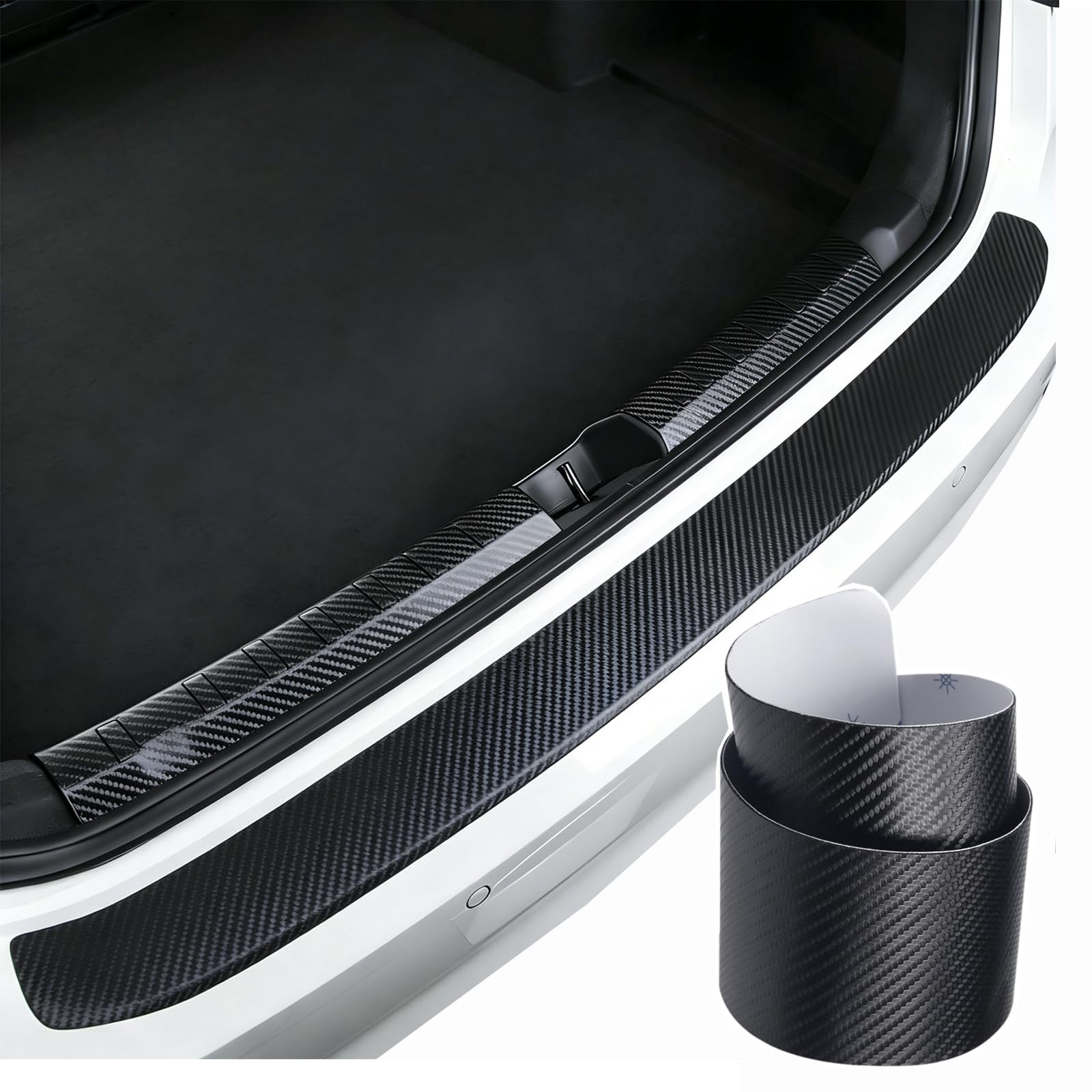 Universal Truck SUV Rear Bumper Guard 35.4 Matte Black Carbon Fiber AntiScratch