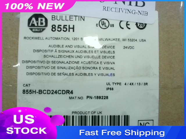 Allen Bradley 855H-BCD24CDR4 Industrial Horn with Red Beacon 24VDC 113 dB / 6…