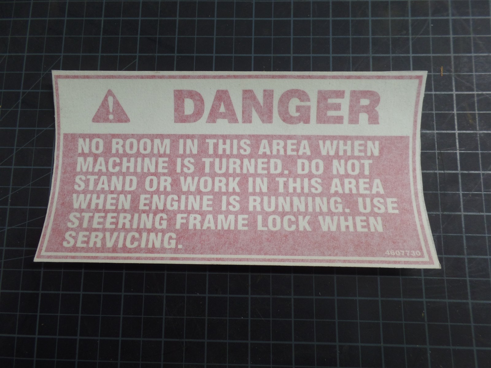 TROJAN O&K 10460773000 DANGER DECAL, TEREX 10-460773000, 4607730, SET OF 4!!!