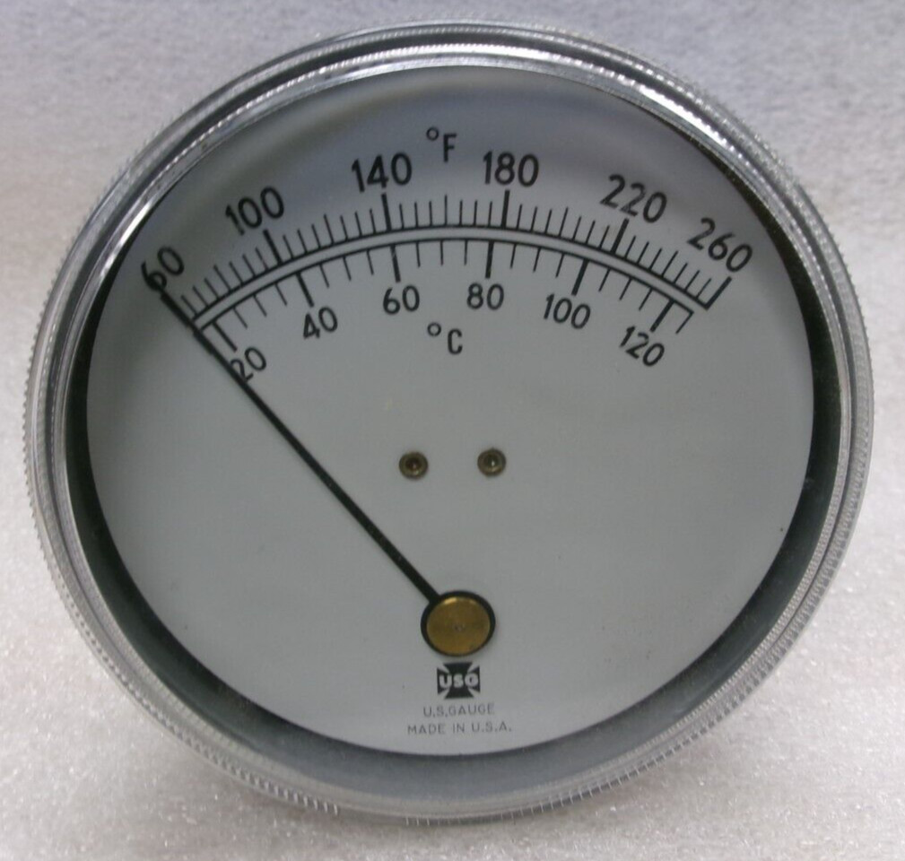 USG Analog Temperature Gauge 60°F – 260°F / 15°C – 125°C Display #787BB