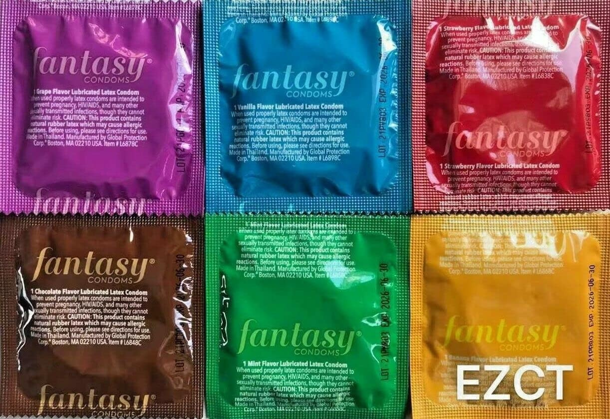 Fantasy Flavored Condoms Pack 48 Condoms : Variety of Flavors Such As Vanilla, S