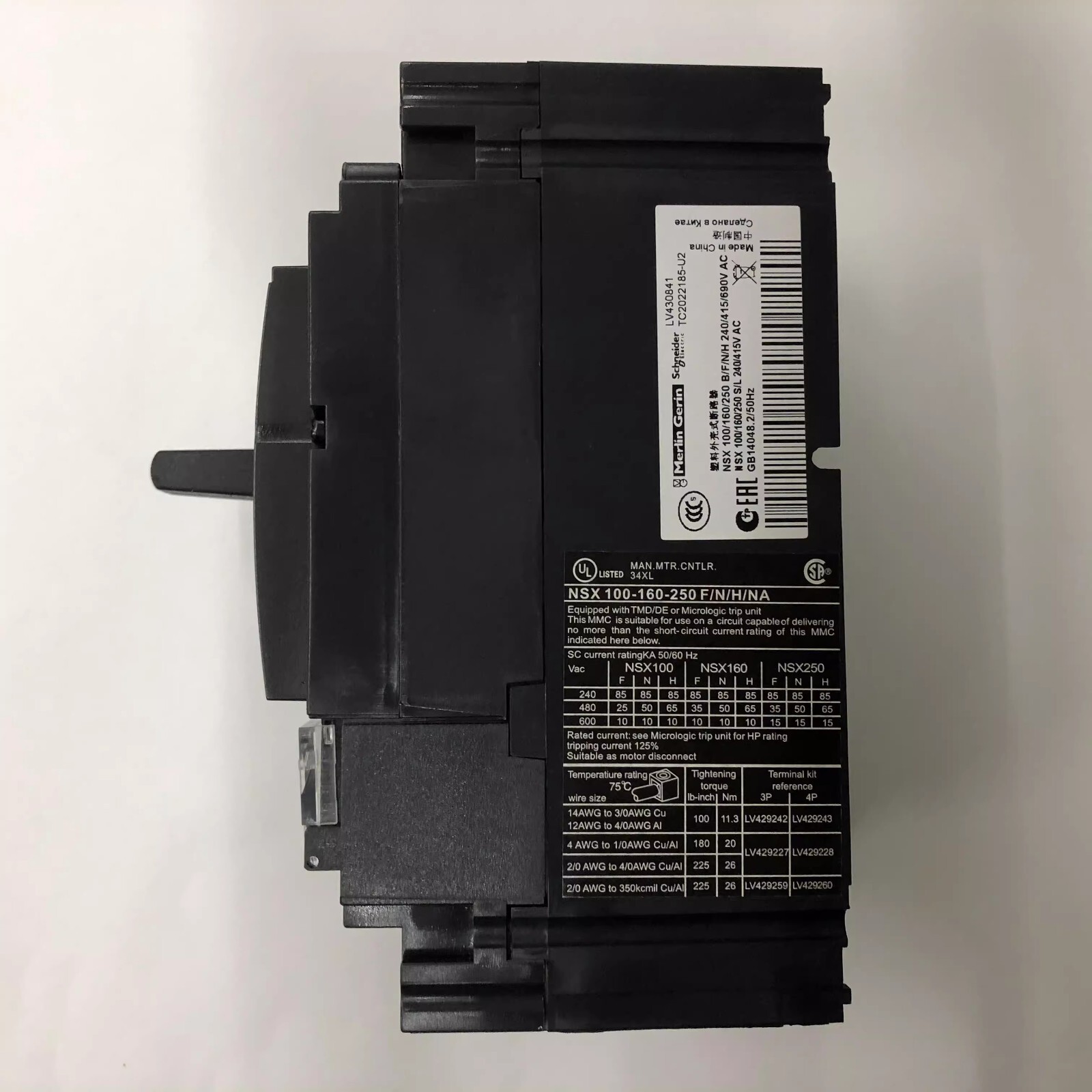 1PCS for Schneider Molded Case Circuit Breaker NSX160N TM125D 3P 125A