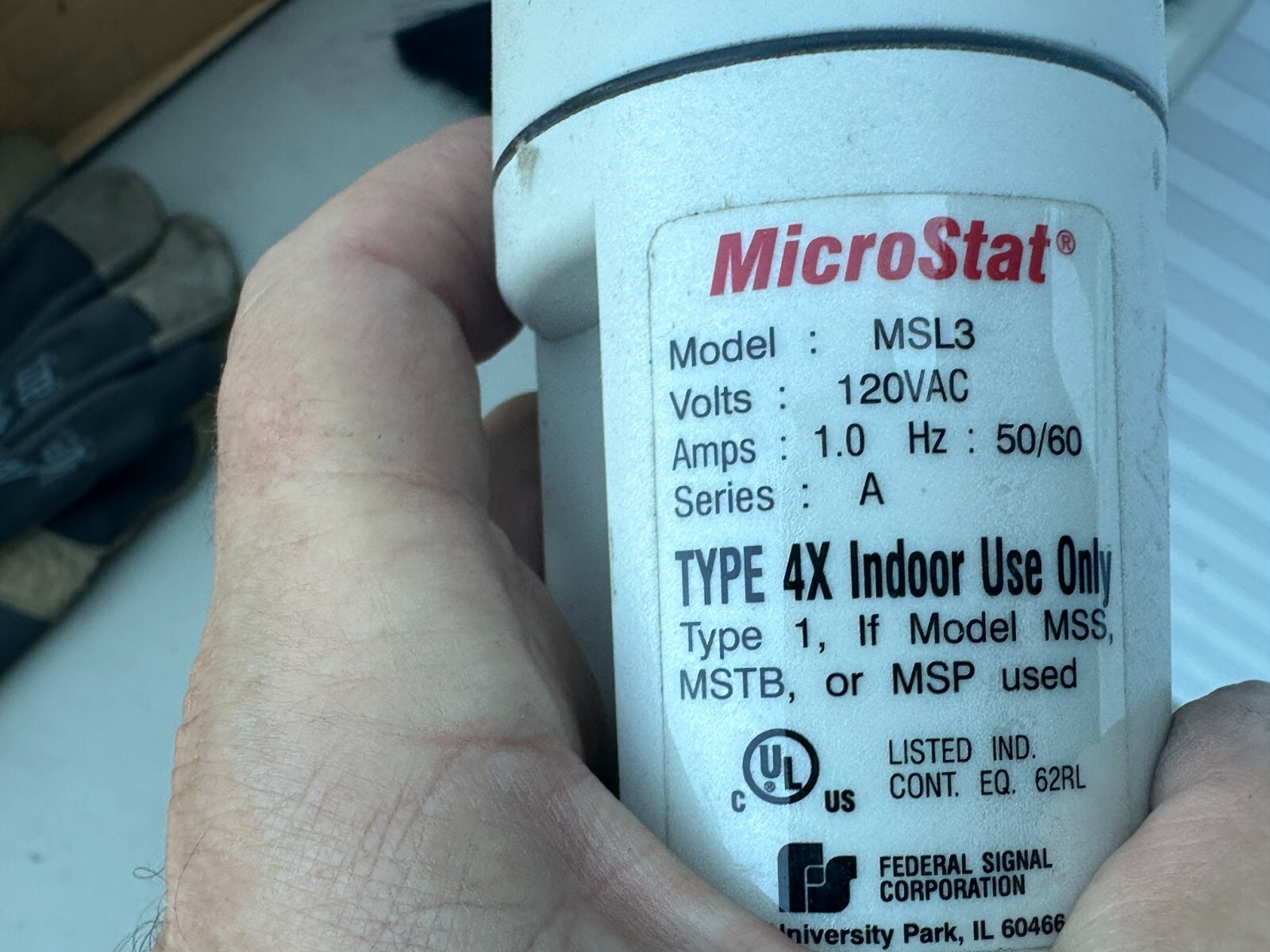 Federal /MicroStat MSL3 Status Indicator Light, 120VAC – Type 4X Indoor Use Only