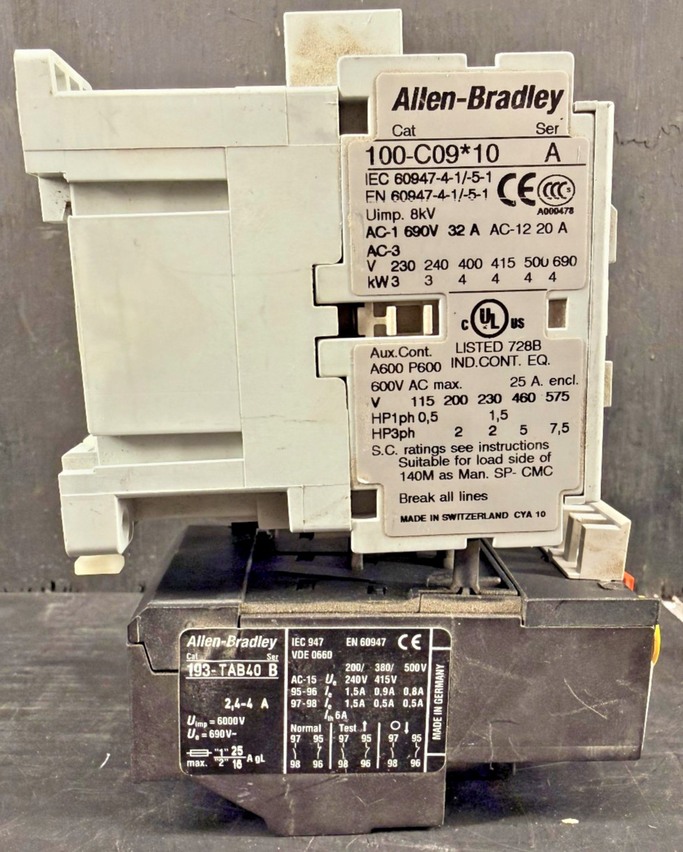 1 USED ALLEN BRADLEY 100-C09*10/193-TAB40 CONTACTOR/OVERLOAD RELAY *MAKE OFFER*