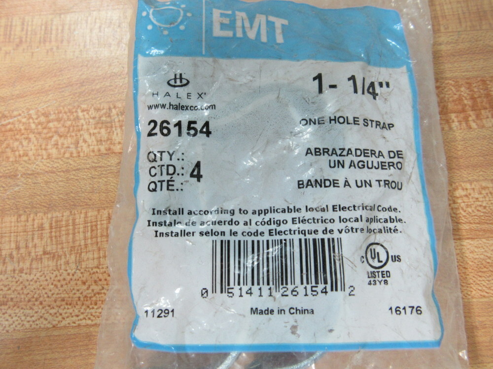 Halex 26154 1-1/4″ EMT 1 Hole Strap (Pack of 11)