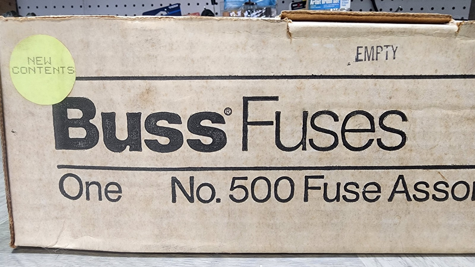NOS BUSSMANN EMPTY – NO. 500 – Empty Counter Display With Product Insert Cards