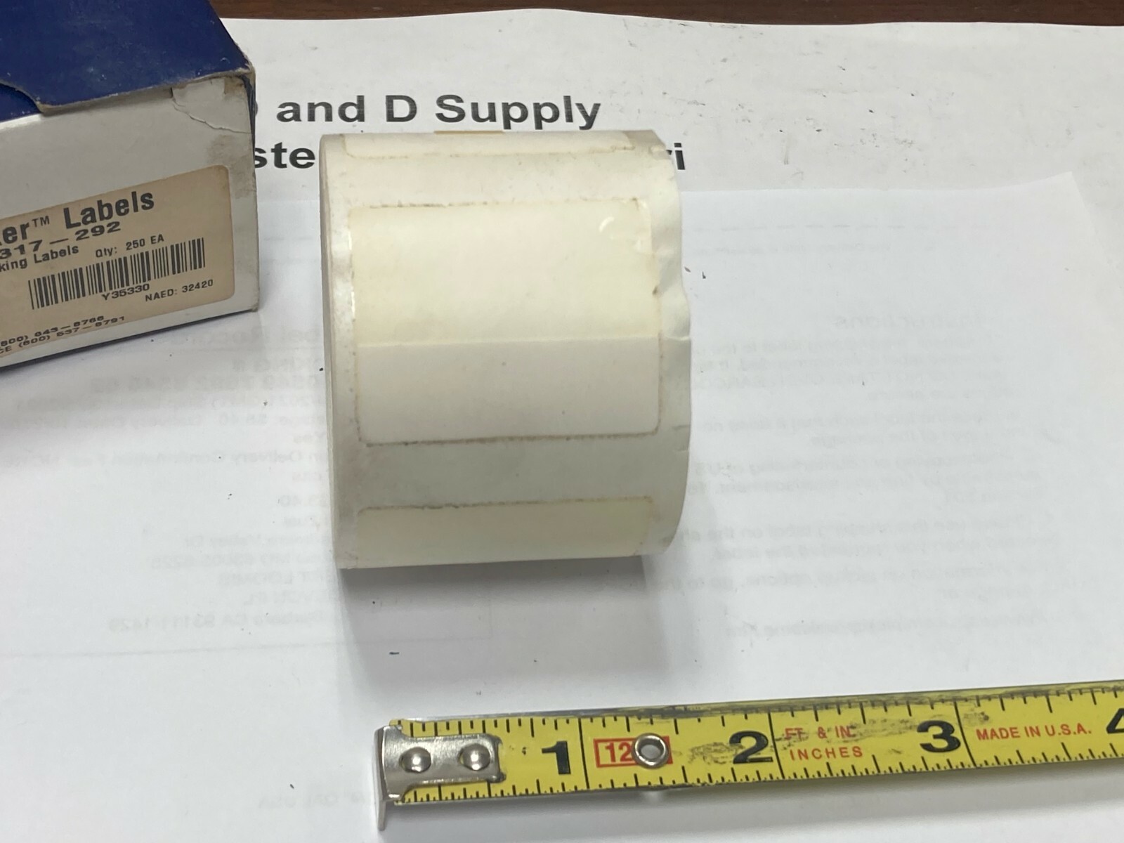Brady WML-317-292, White on Translucent 250 Labels per Roll, 1-1/4 H x 1-1/2 W