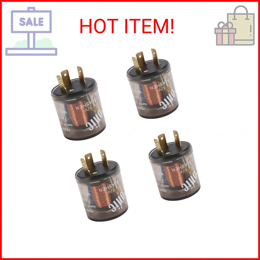 4 pcs 12V 3 Pin Electronic LED Flasher Relay Round Heavy Duty Electronic Turn Si