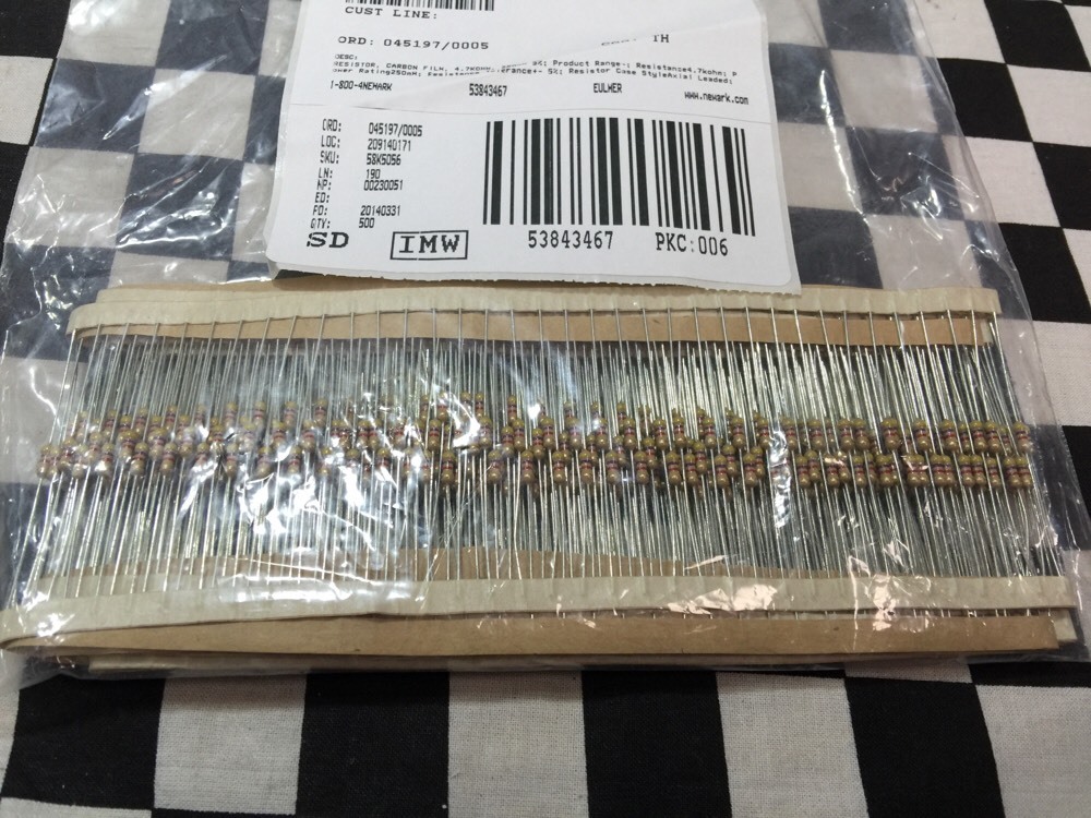 Lot Of 500 MULTICOMP Through Hole Resistor, Carbon Film, MCCFR0W4J0472A50 #X31