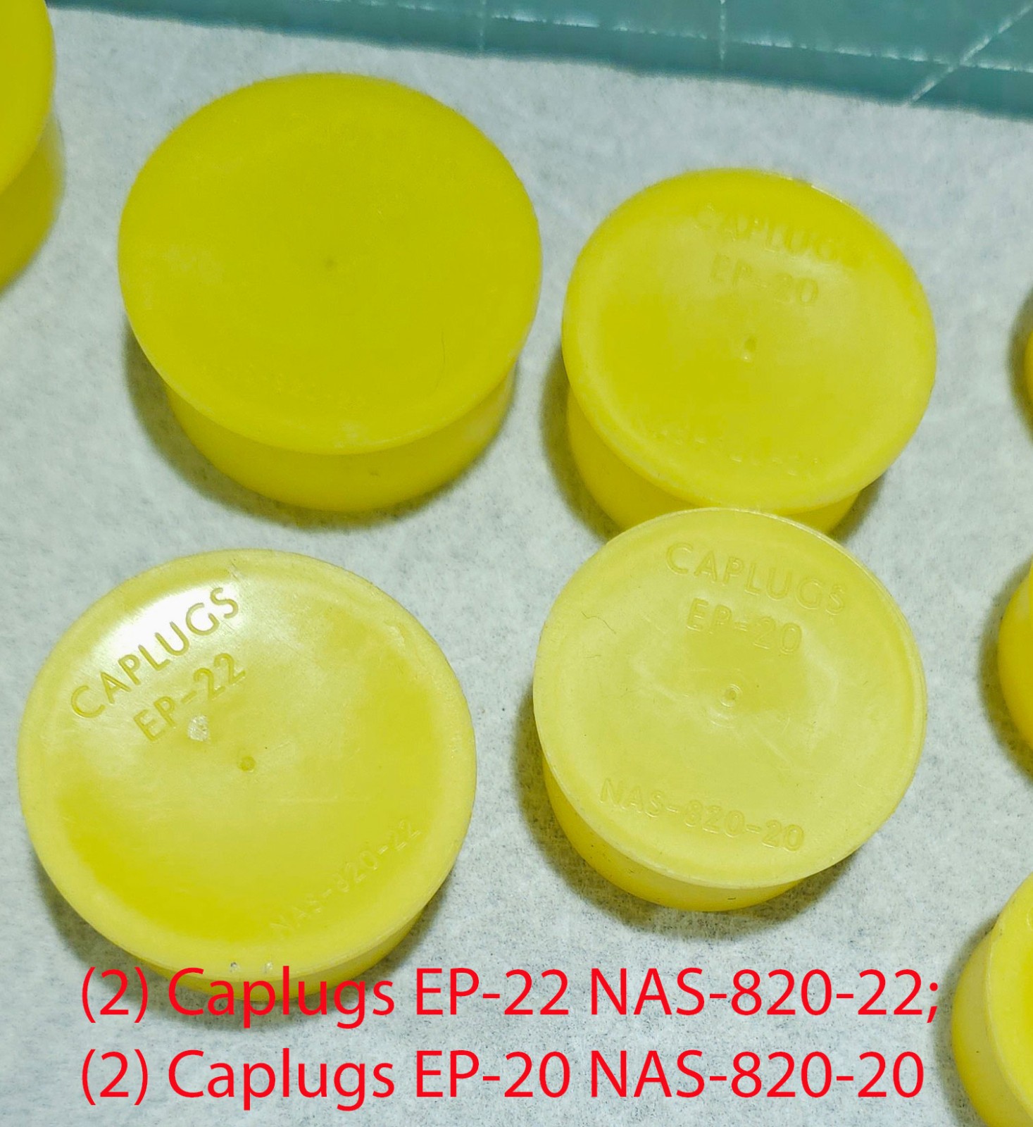 Lot of 36 Caplugs + 8 Other Brand Caps – Mixed Sizes