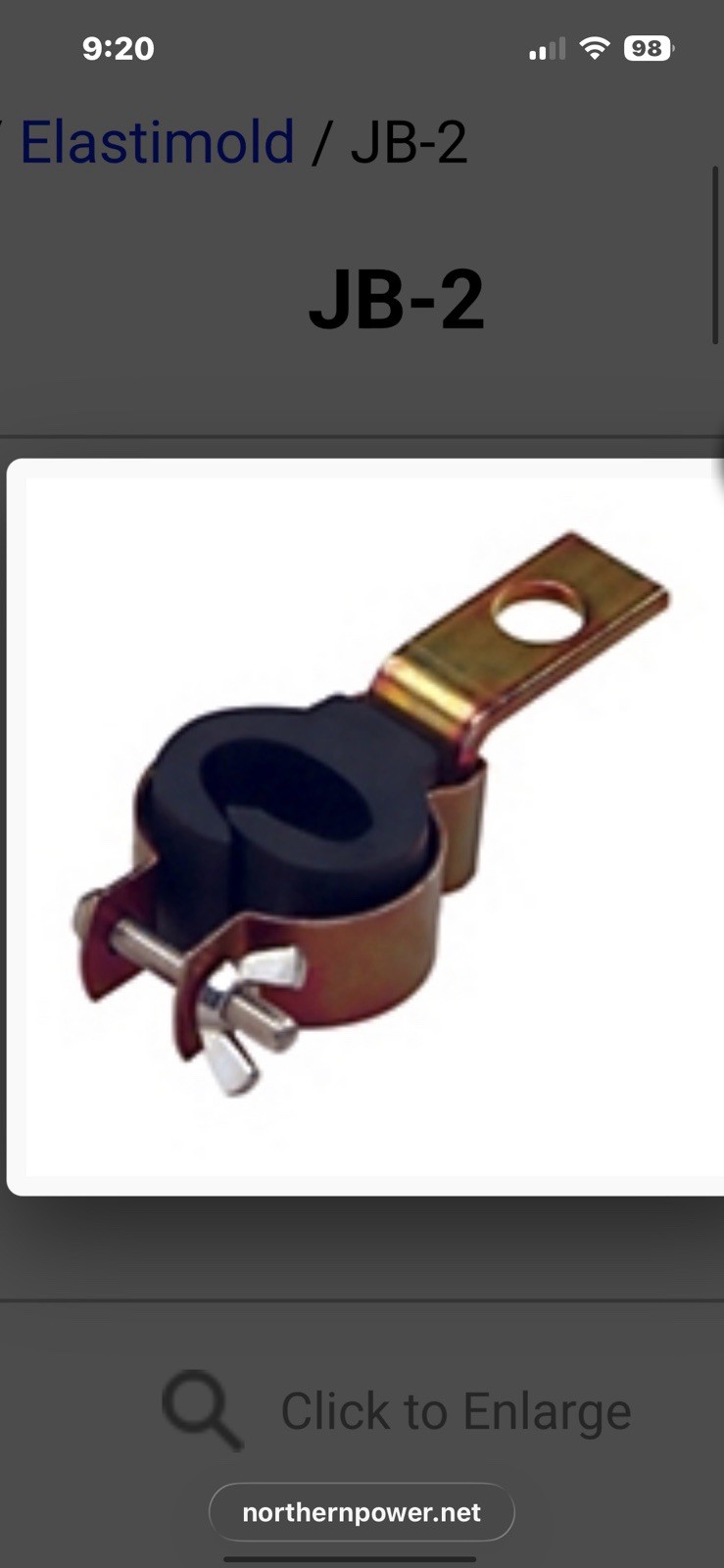 Cable support Bracket Elastimold JB-2 1.1 – 1.5 Diameter Thomas Betts