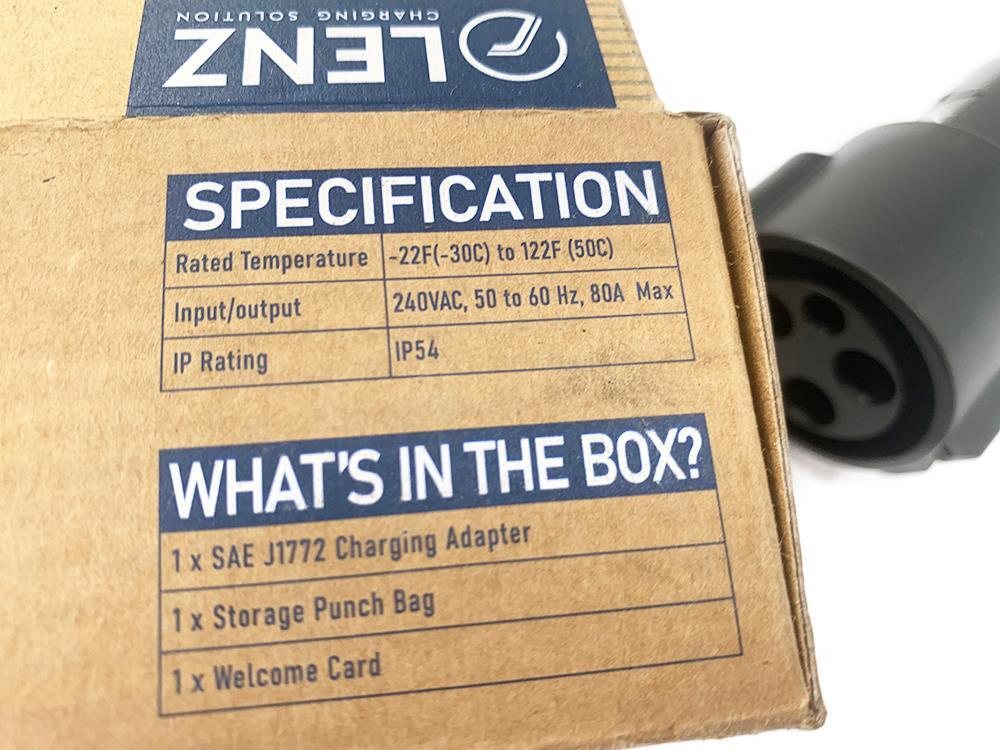 Lenz ADPT21101 Tesla Charging Adapter 80A/240 VAC NEW FREE FAST SHIP