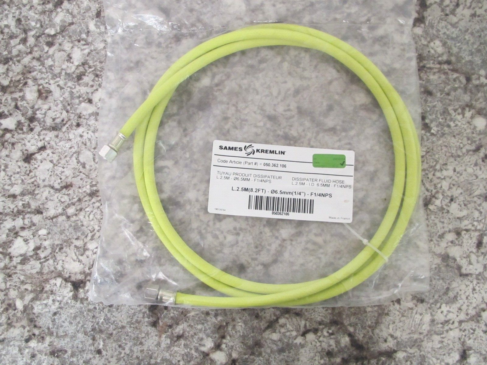 SAMES KREMLIN 1/4″ 8.2FT F1/4NPS PAINT DISSIPATEUR HOSE 050.362.106 NOS
