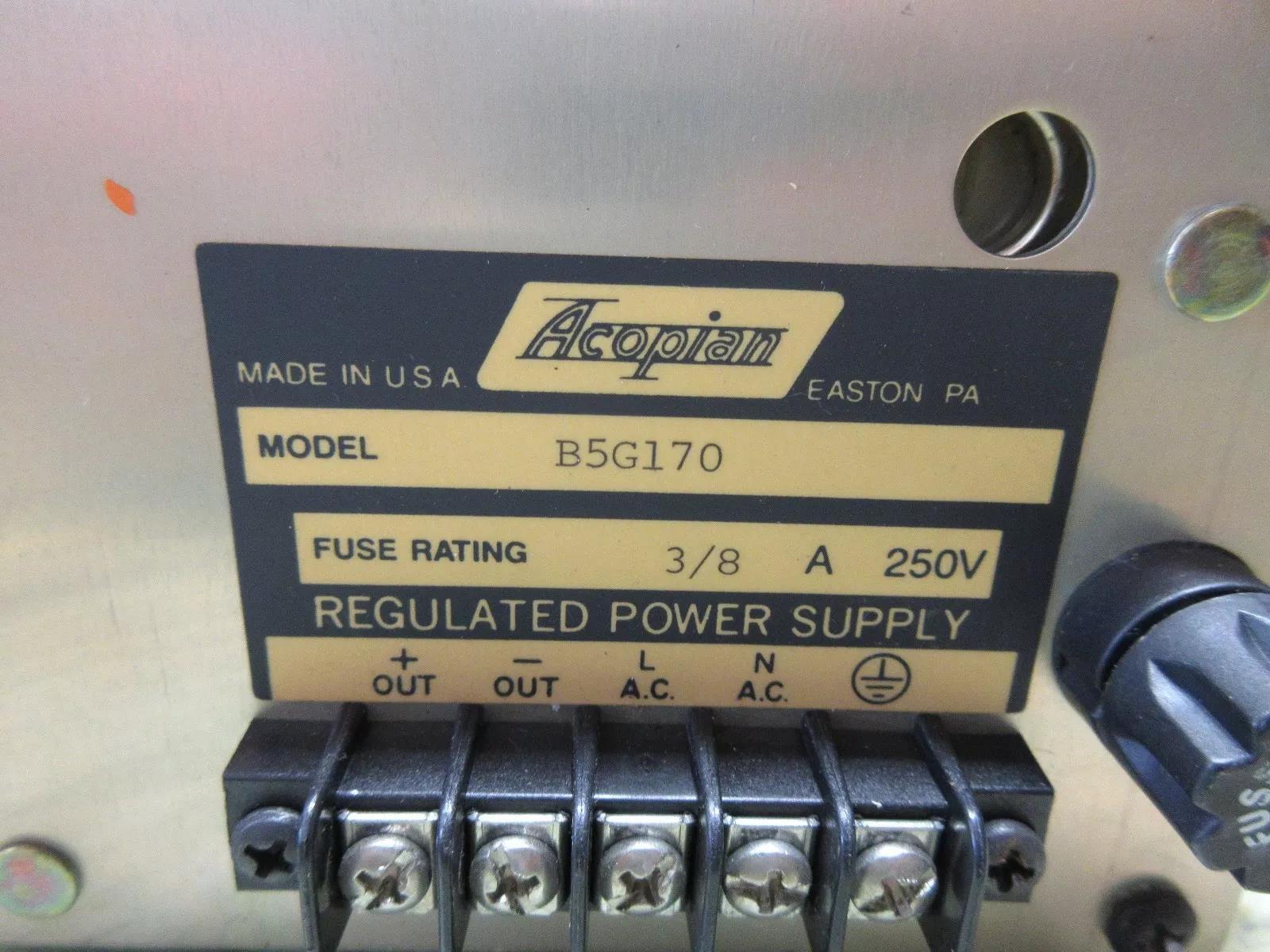 Resion B5G170 Model Regulated Power Supply Fuse Rating : 3/8A 250V