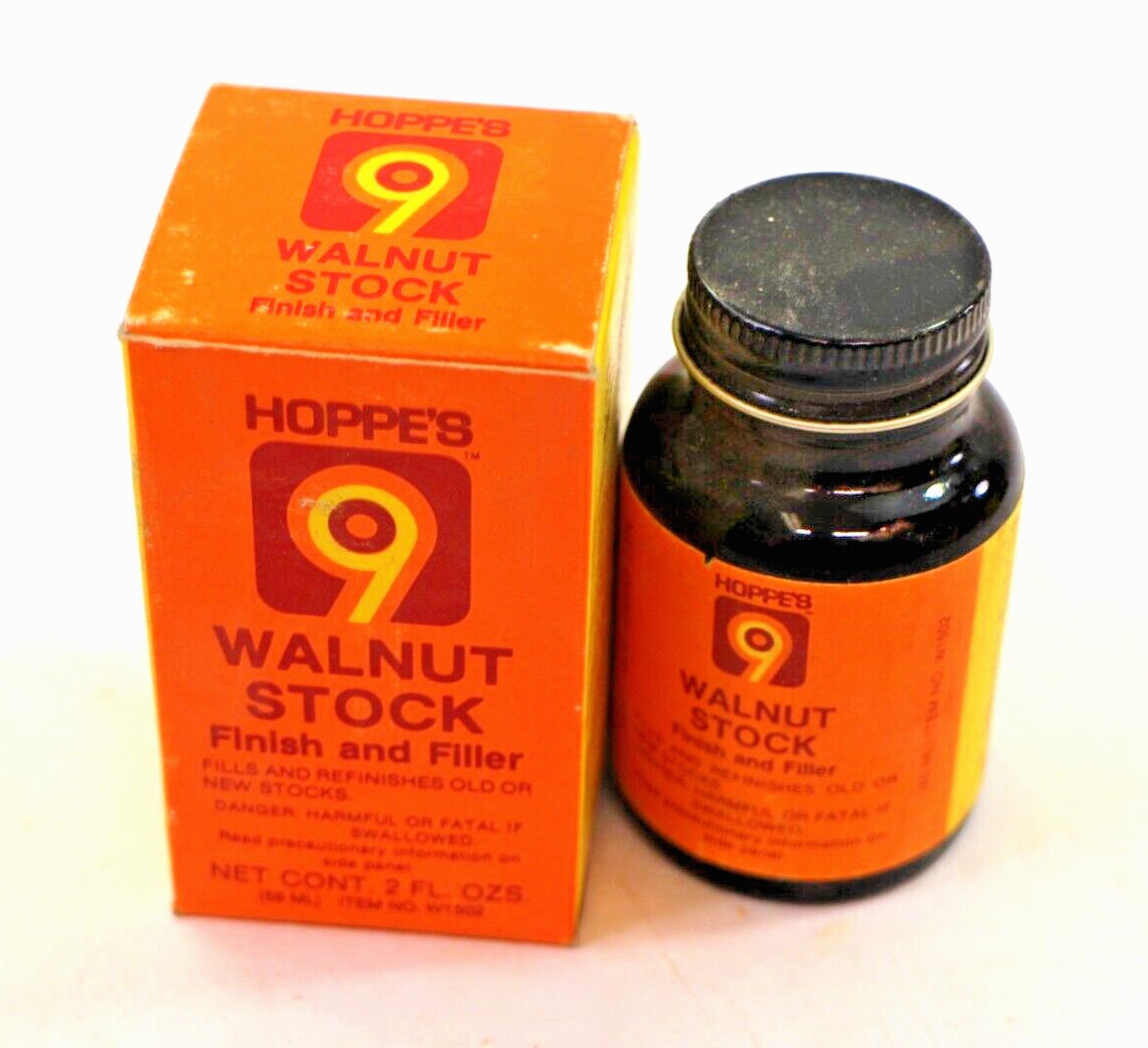 Hoppe’s #9 Walnut Stock Finish And Filler In Box, 2 Fluid Ounce