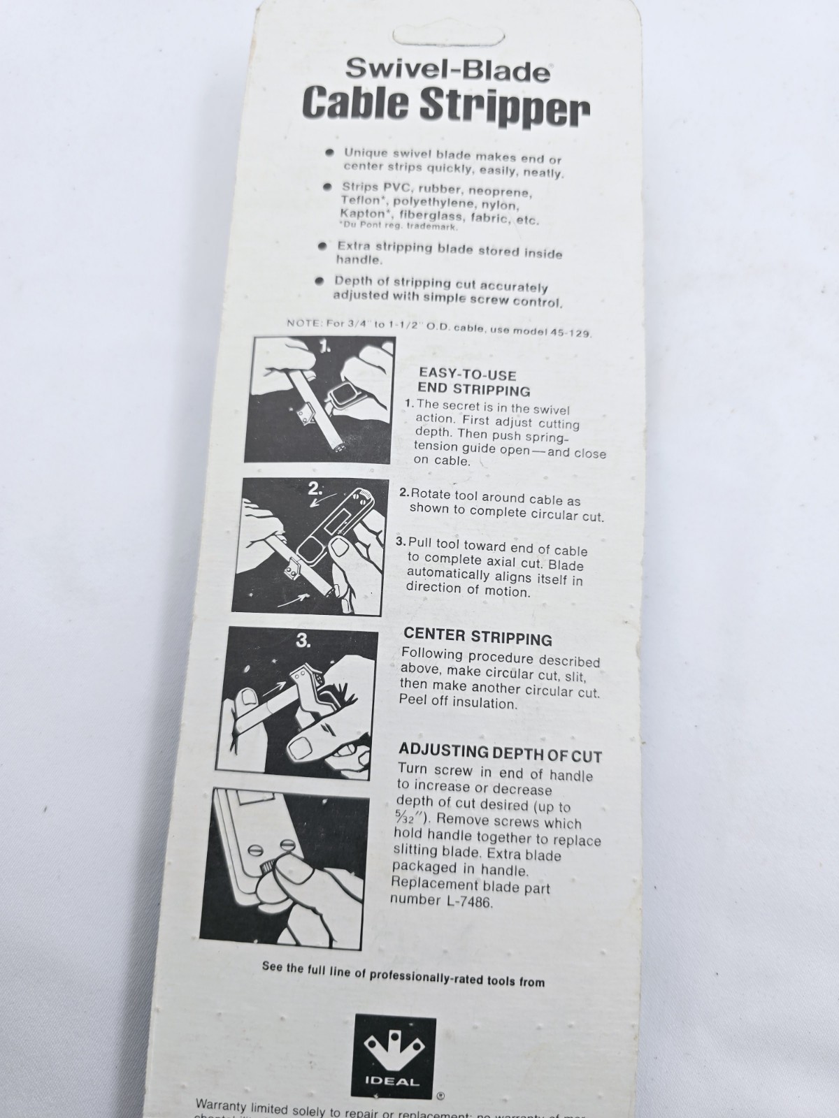 New Ideal 45-128 Wire Stripper: 1/4″, 3/4″ Max Capacity 1/4″ Min Wire Gage
