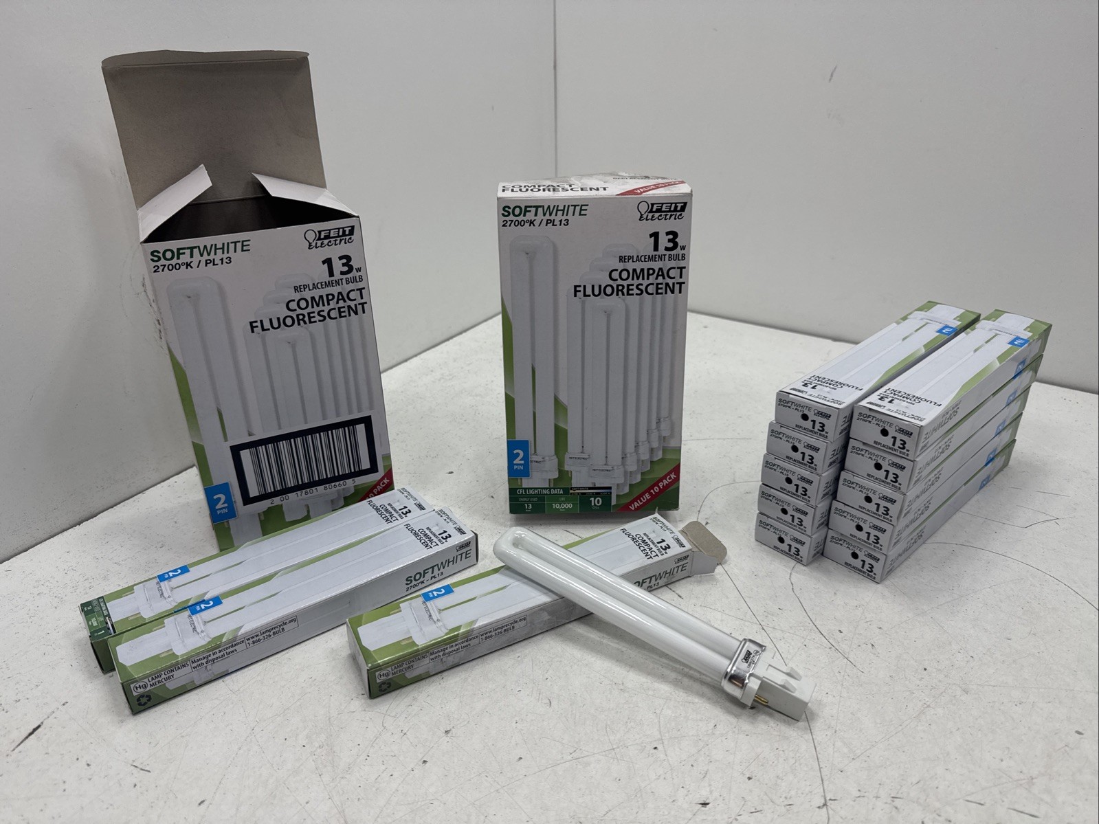 (Qty.13) Feit Electric 2700°K-PL13 Soft White 13w Compact Fluorescent Light Bulb