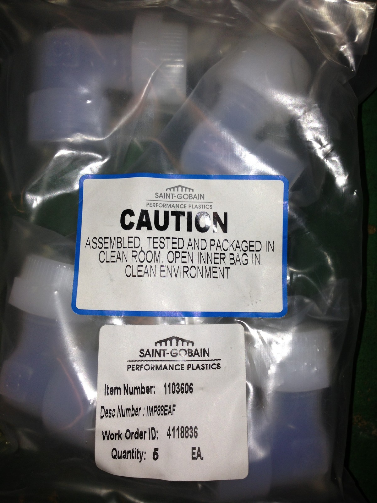 Saint Gobain Furon IMP88EAF, FEMALE ELBOW UNION 1/2″ T x 1/2 FNPT, Lot Of 23
