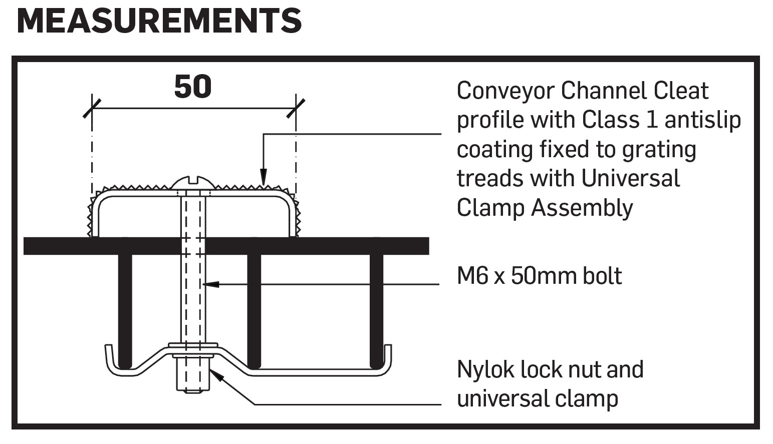 Anti-Slip Galvabond Yellow Conveyor Channel Cleats
