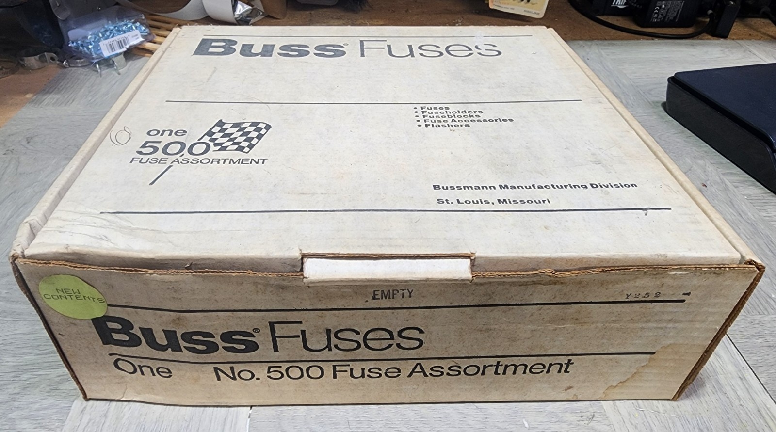 NOS BUSSMANN EMPTY – NO. 500 – Empty Counter Display With Product Insert Cards