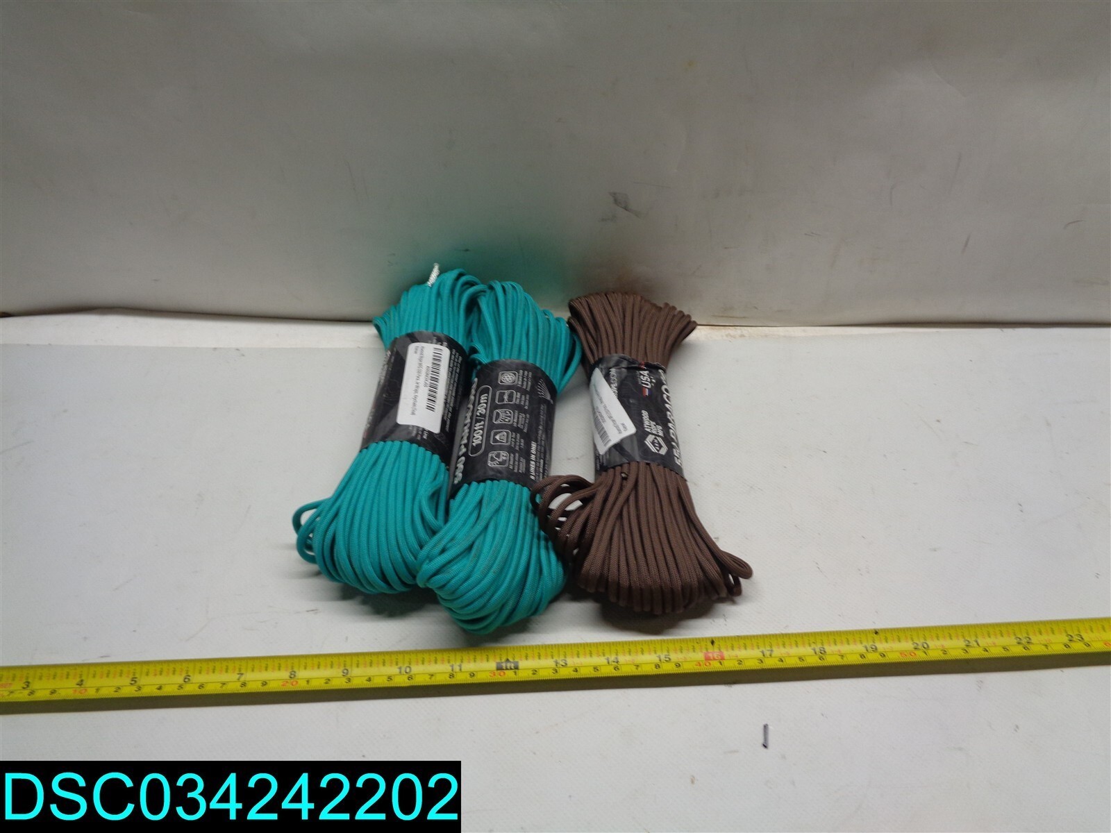 QTY=3: 100′ 550 Paracord 3 Mil Strand Parachute Cord Brown And Teal
