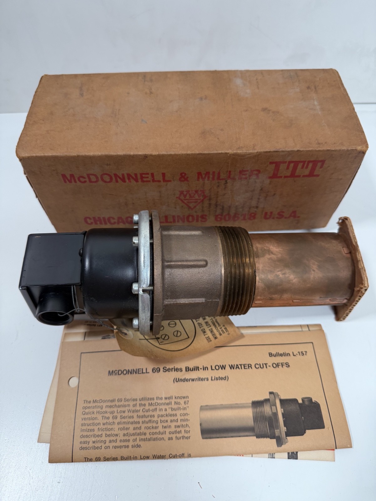 McDonnell & Miller 155100 3-1/8″ Low Water Cut-Off Boiler Control 169 Series UL