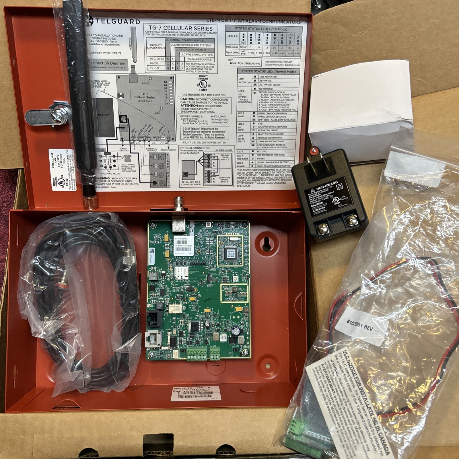 Telguard TG7LVF02 Universal Commercial Fire Cellular Verizon LTE. NEW!!