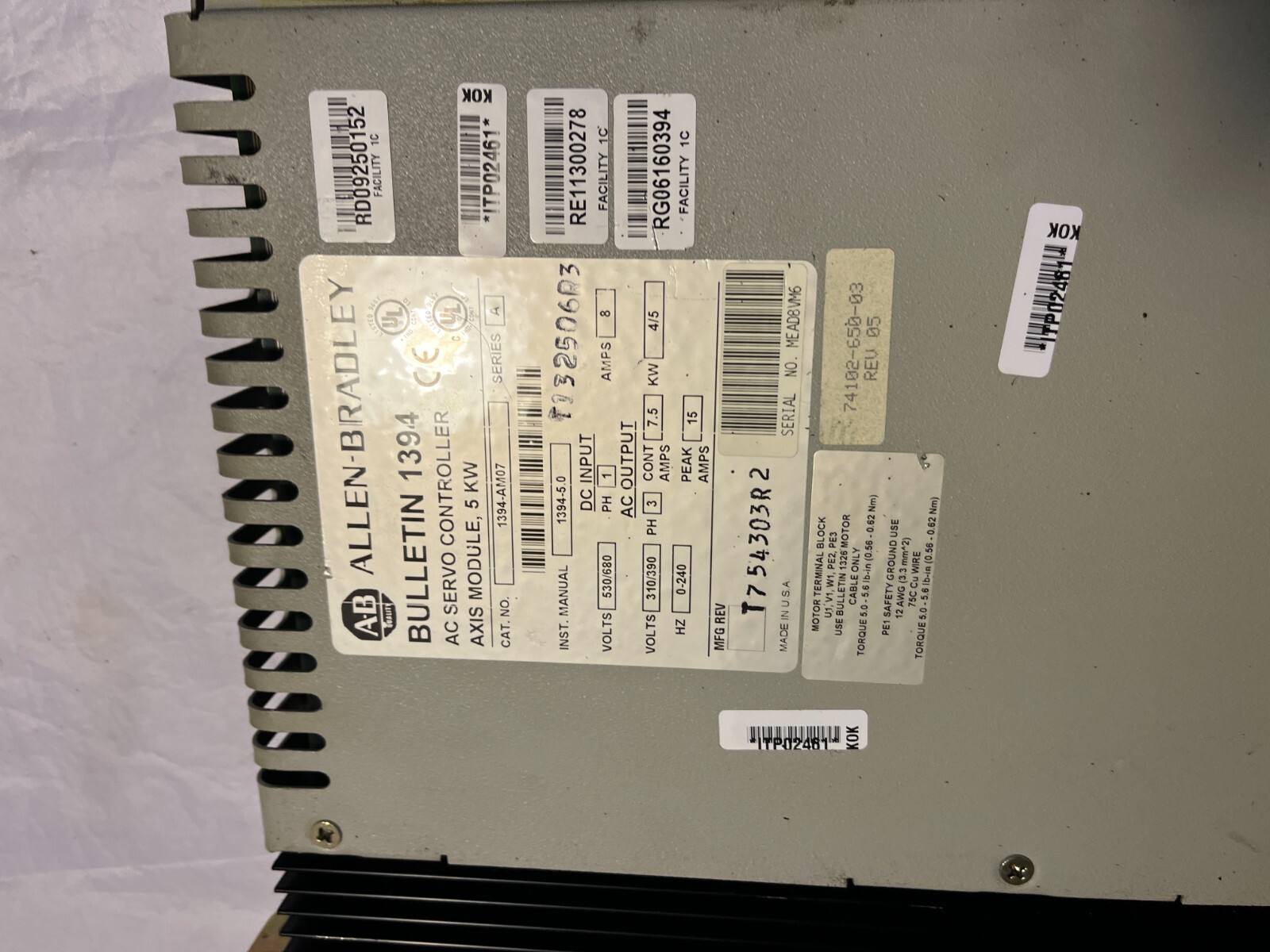 1394-AM07 / AB AC SERVO CONTROLLER Series A