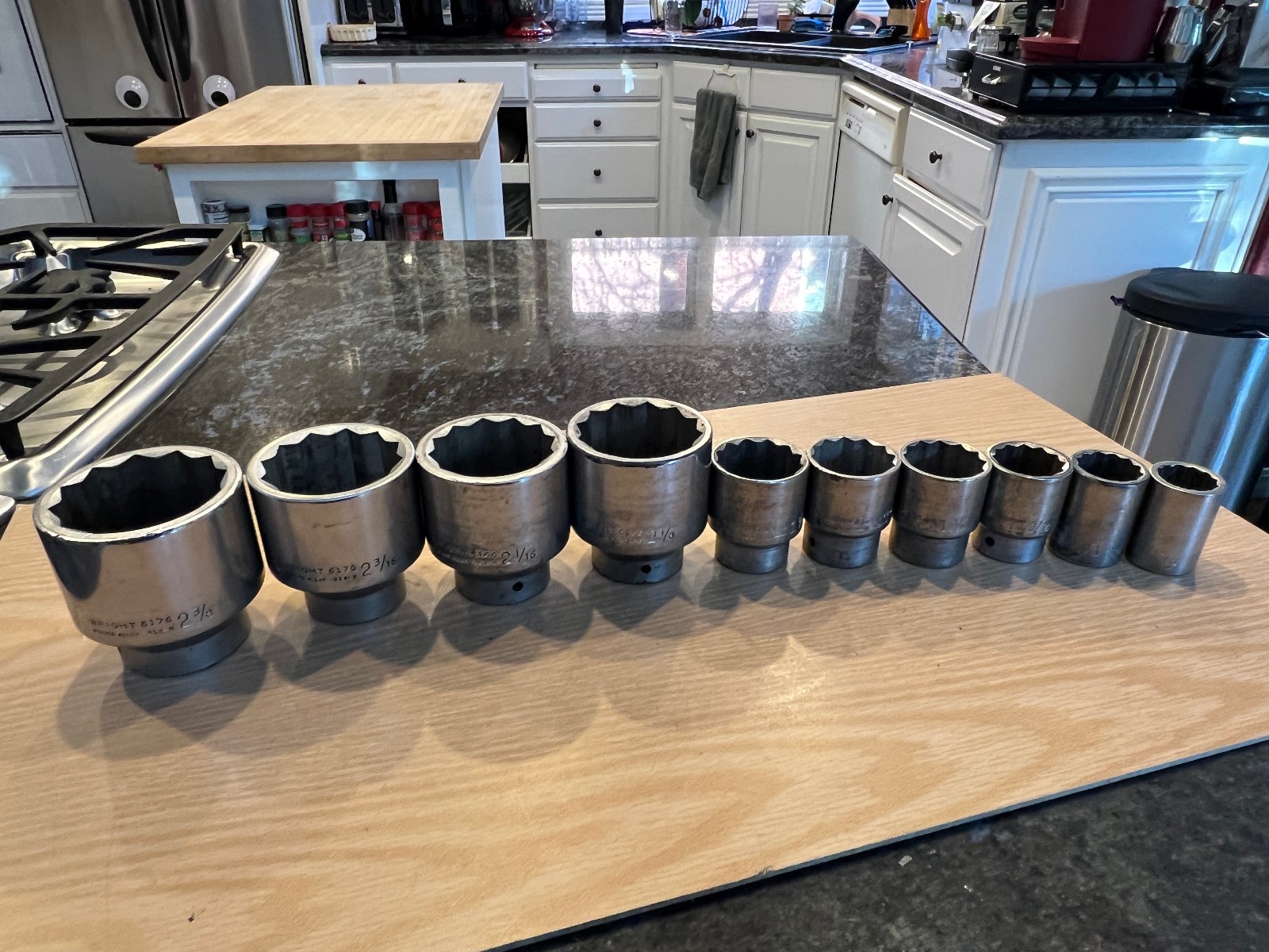 Wright Tool 3/4″ Drive 10 Pc 12‑Point SAE Socket Lot 6130 6134 6138 6144 6146 et