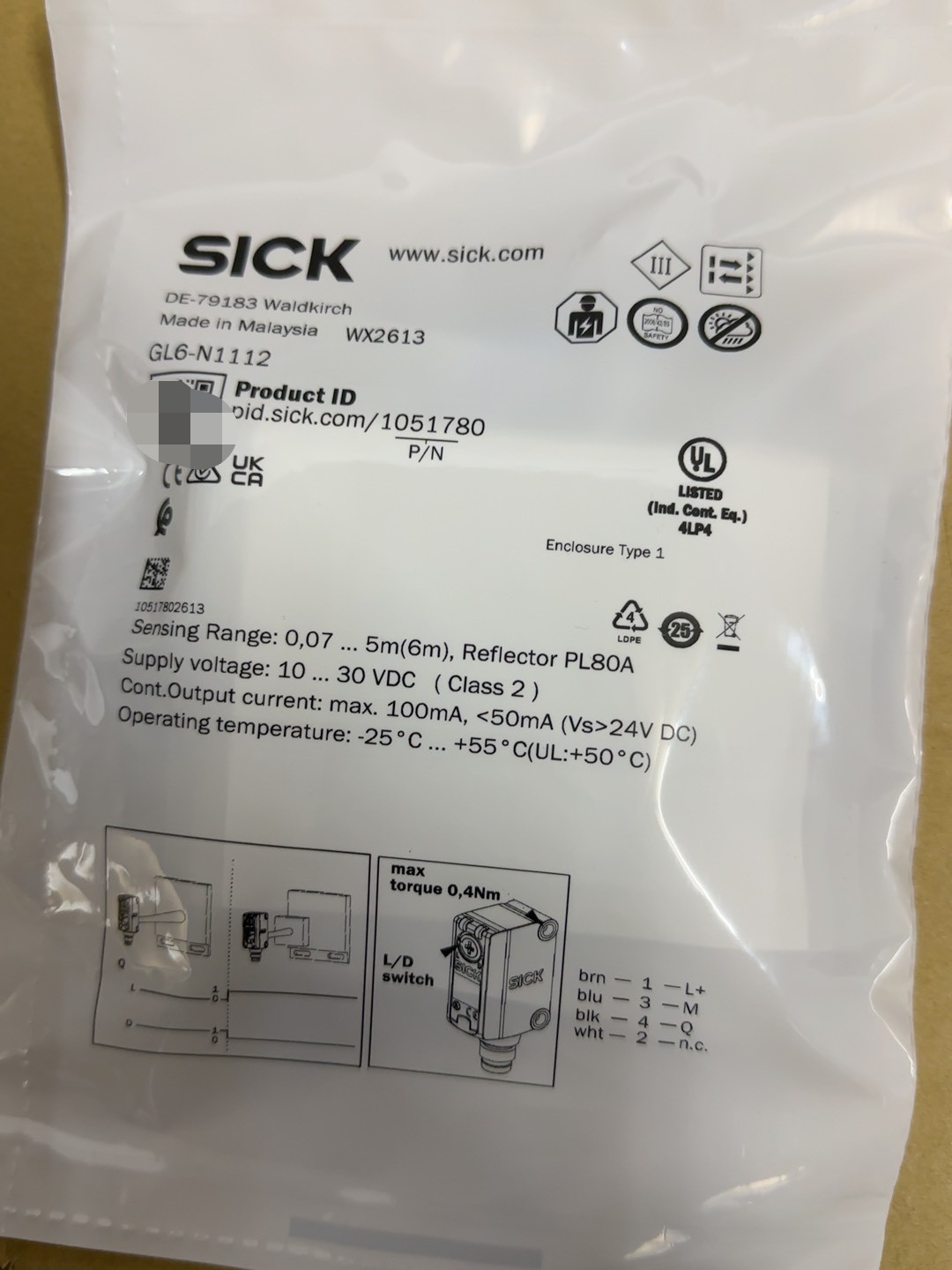 1P NEW SICK GL6-N1112 Photoelectric Sensor