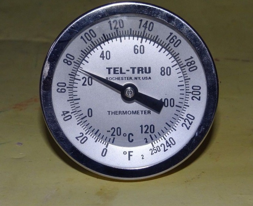 NEW Tel-Tru GT-300 Thermometer 3″ Face Back Connected 1/2″ MNPT F & C Stainless