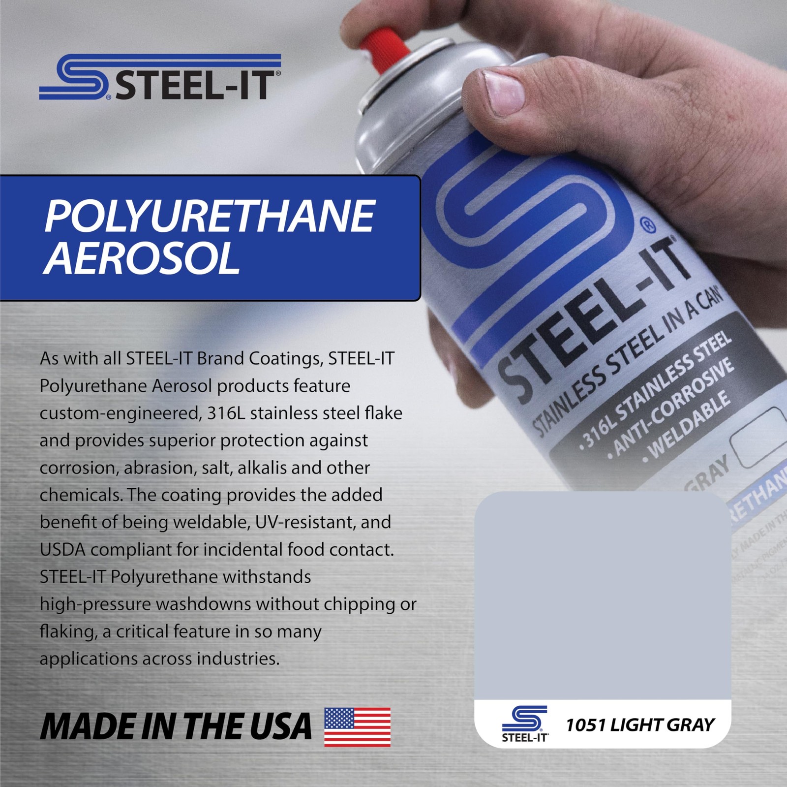 1051B Polyurethane Aerosol, Industrial Paint Coatings, Weldable, Easy to Appl…