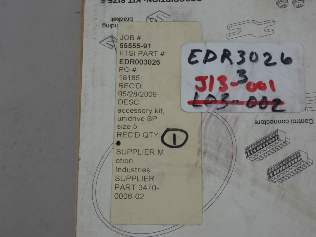 Motion Industries 3470-0006-02 Accessory Kit Unidrive SP Size 5 – NEW Surplus!