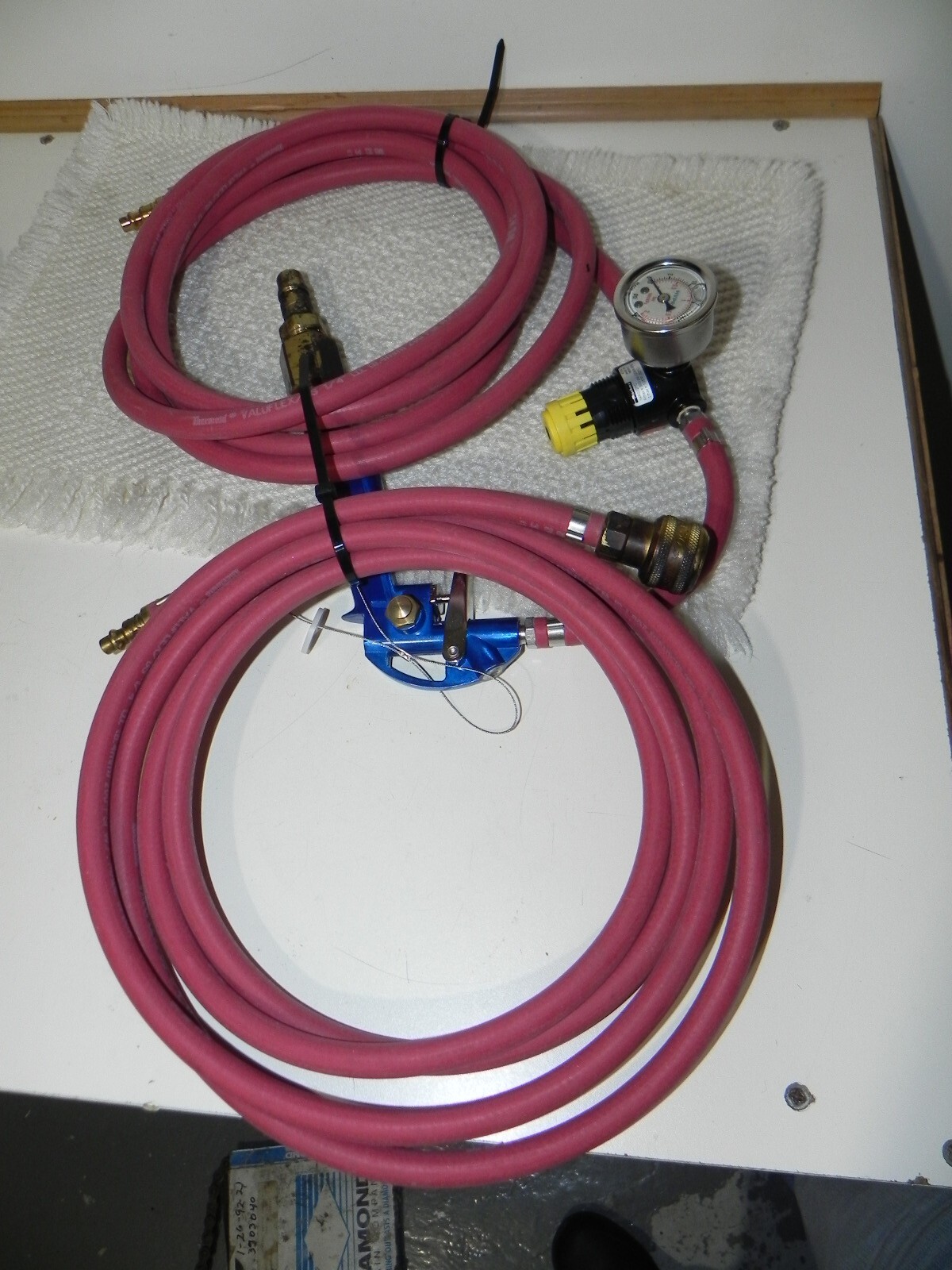 Valuflex GS 1/4″ Hose Hypro 30 PSI Gauge/Mastercraft Air gun/Parker 14R012FC=300