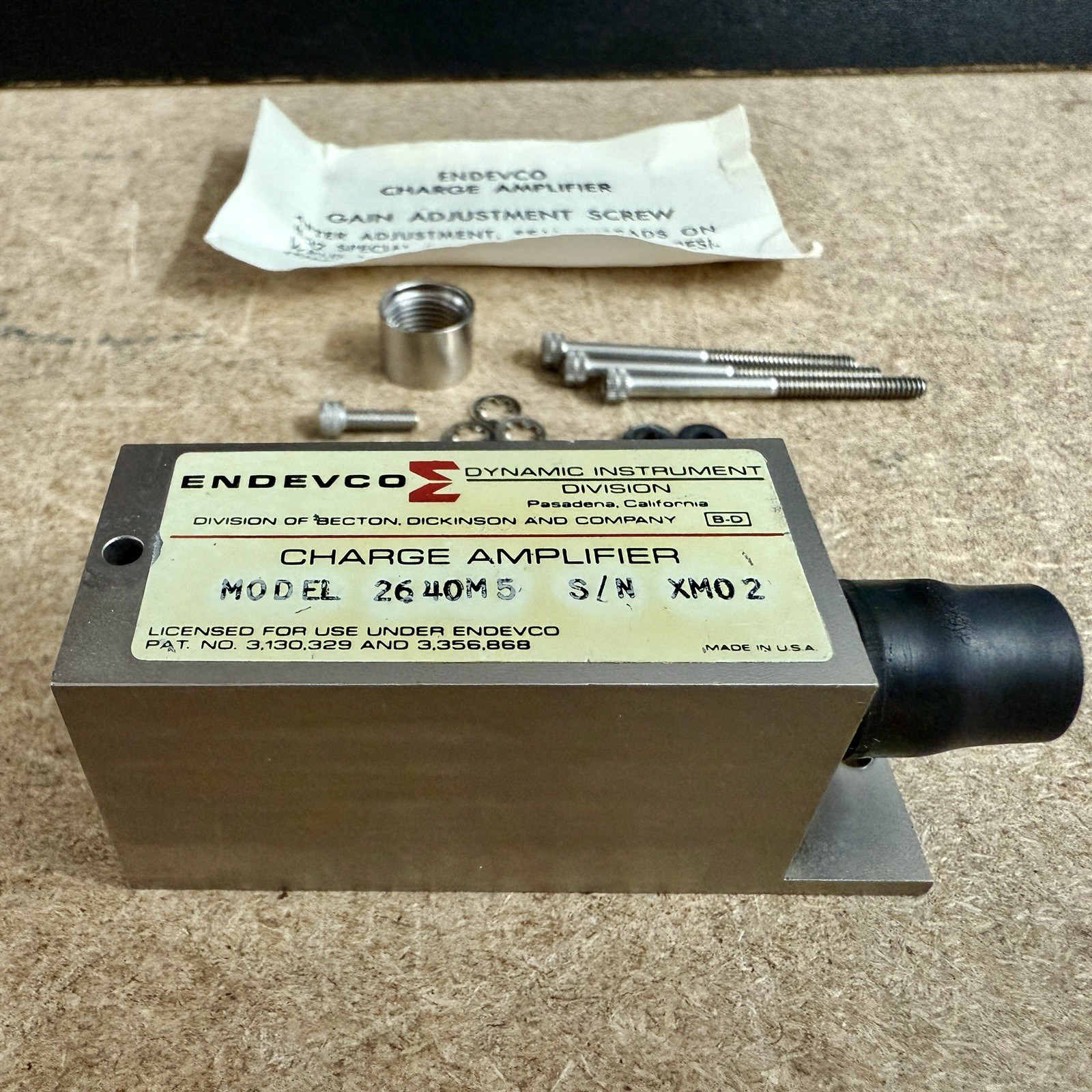 Endevco Charge Amplifier 2640 New NOS Vintage Becton Dickinson Test Equipment