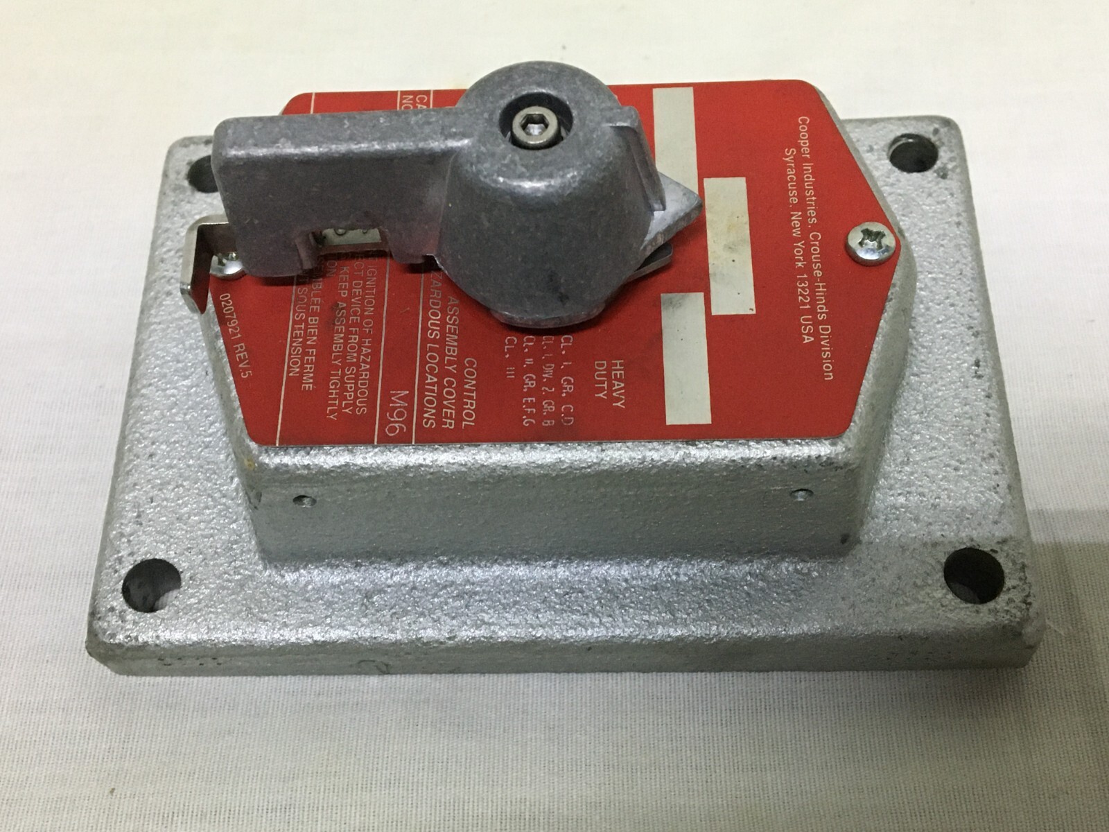 Crouse Hinds DS675 Explosion Proof Front Operate Selector Switch Cover (#20475)
