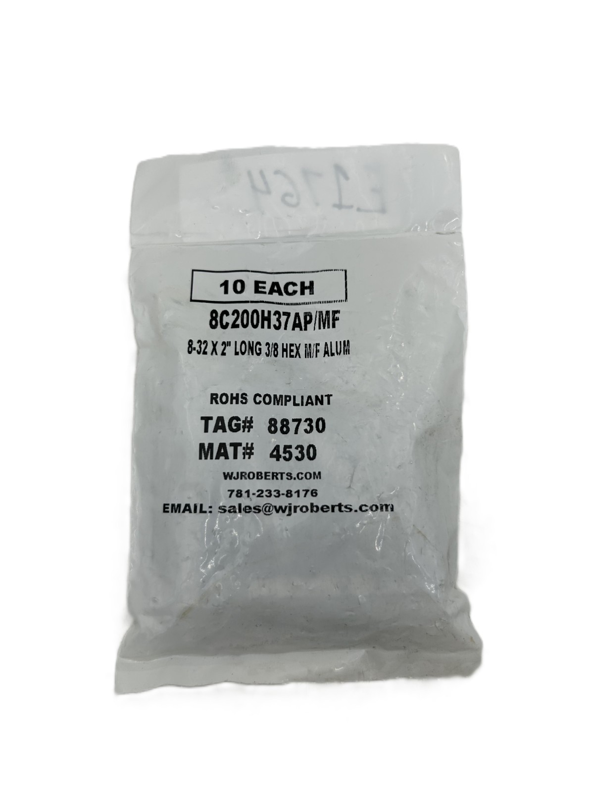 WJ Roberts 8C200H37AP/MF 8-32×2″ Long 3/8 Hex M/F Aluminum – Lot of 10