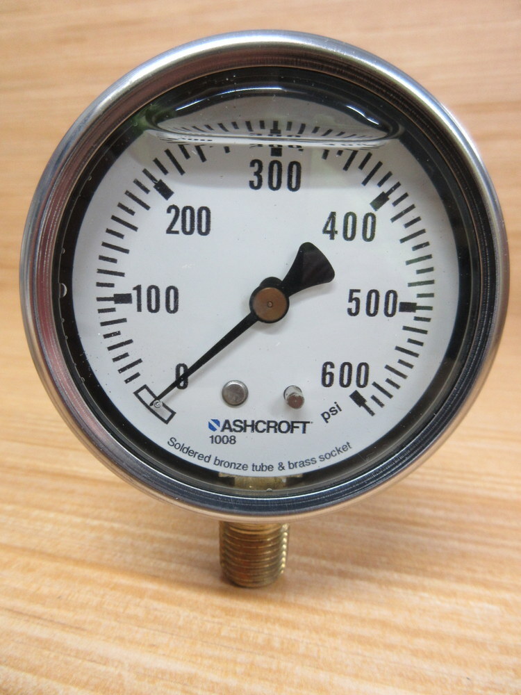 Ashcroft 63 1008 AL 02L 600# Pressure Gauge 631008AL02L600#